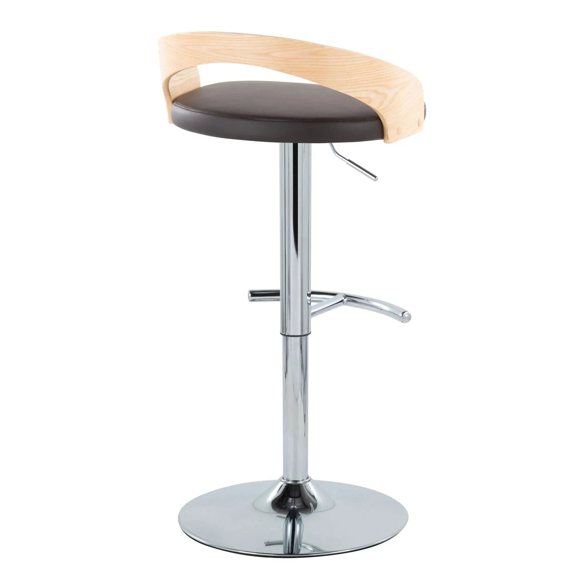 Grotto - Contemporary Adjustable Barstool, Swivel With Rounded T Footrest (Set of 2) by Unique Piece Furniture