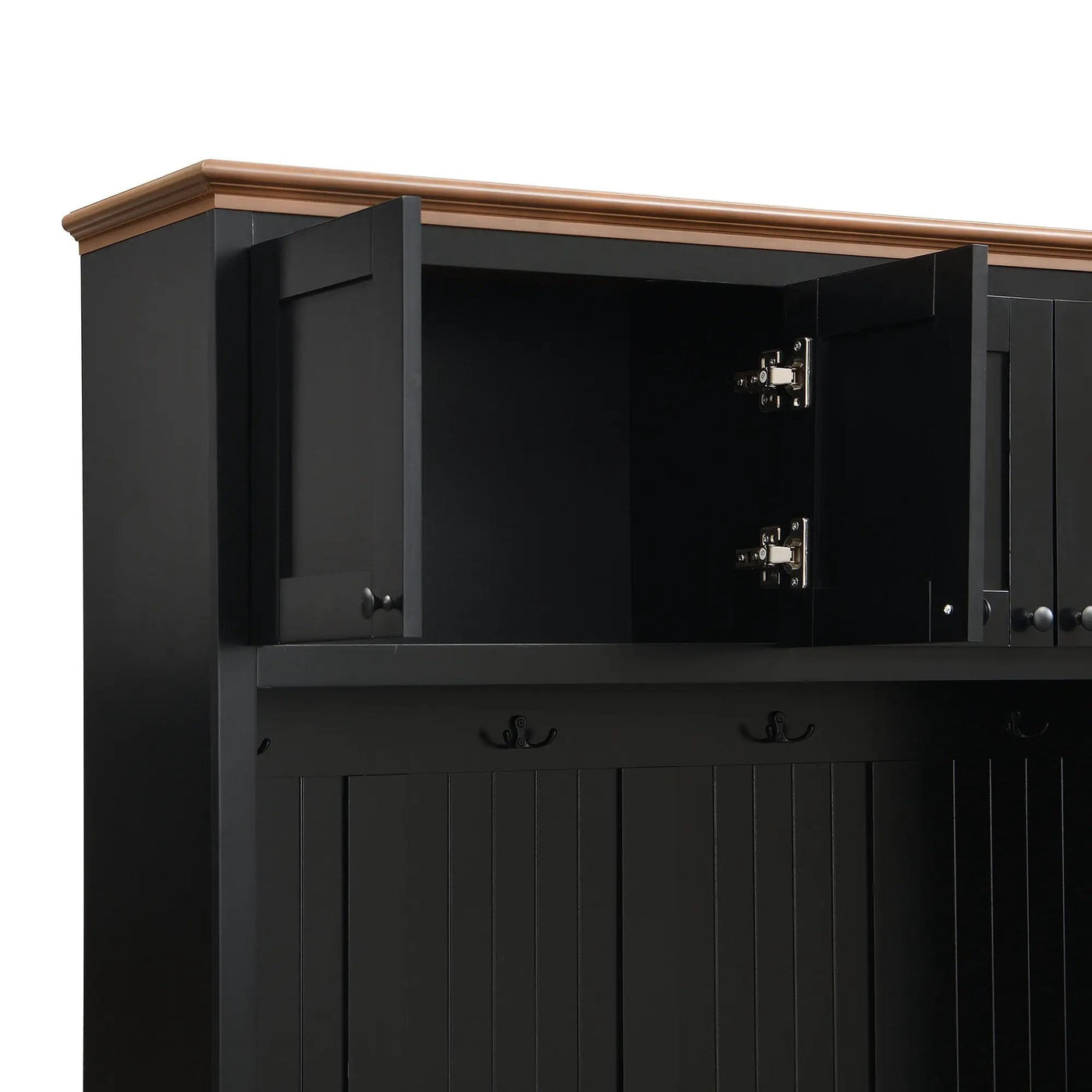 Entryway Hall Tree With Storage Bench, Coat Rack Shoe Bench With Cabinets by HouseOfZazla