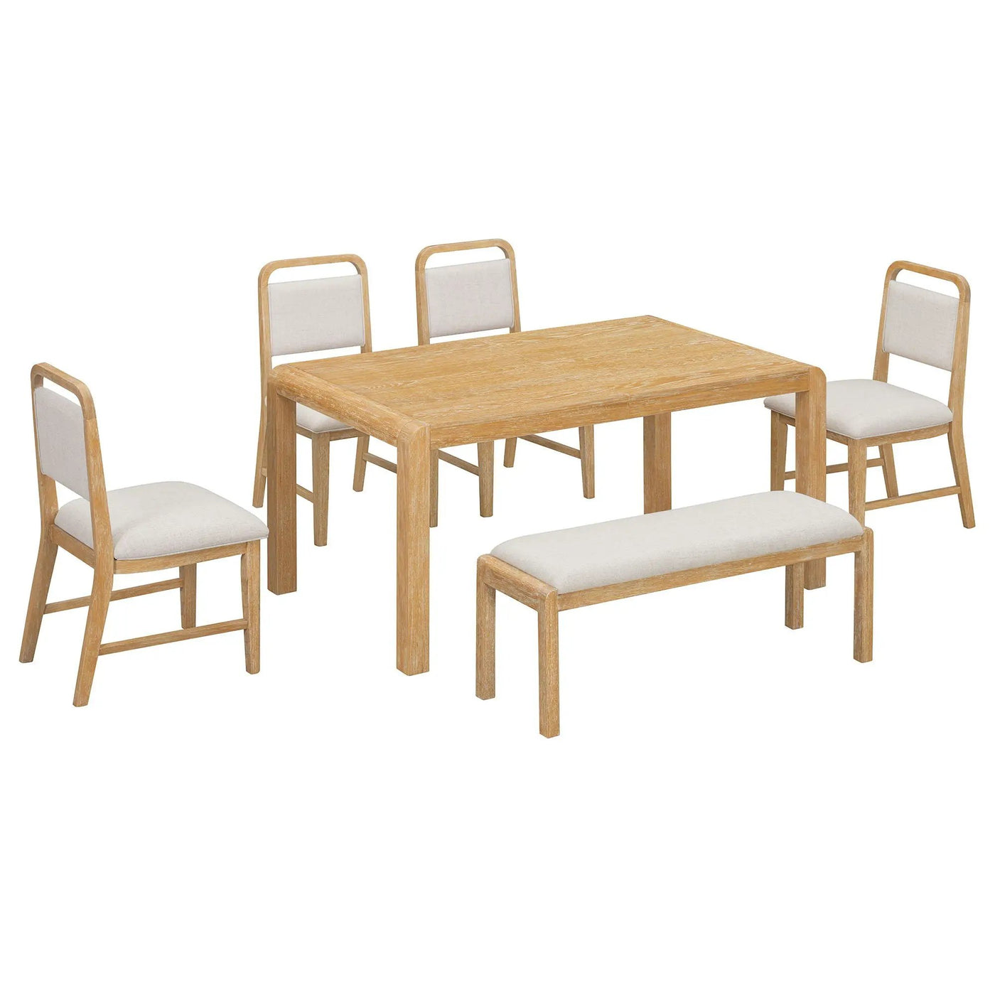 Extendable Dining Table Set With 4 Upholstered Chairs And 1 Bench by HouseOfZazla