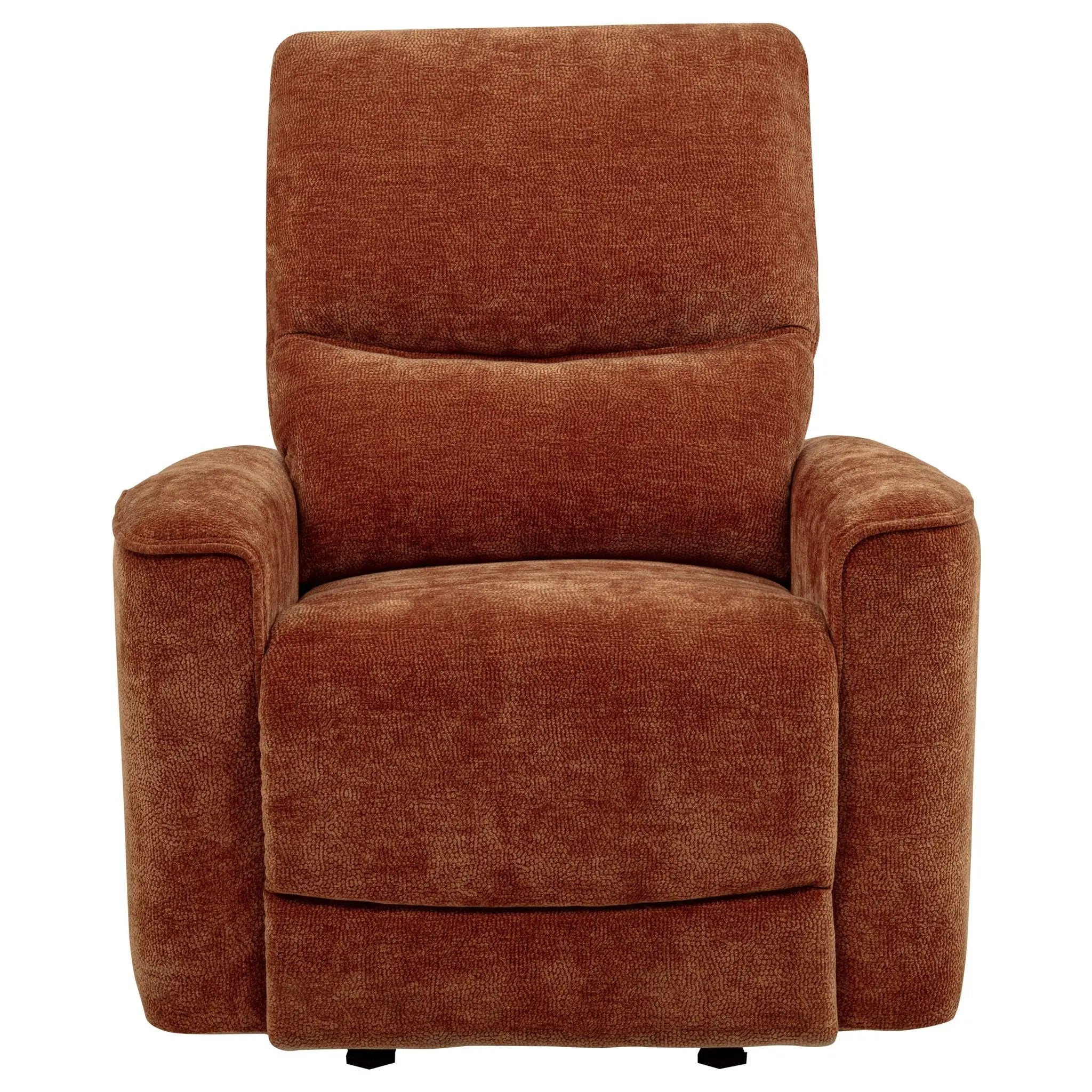 Navarro Chenille Upholstered Glider Recliner Burnt Orange by Unique Piece Furniture