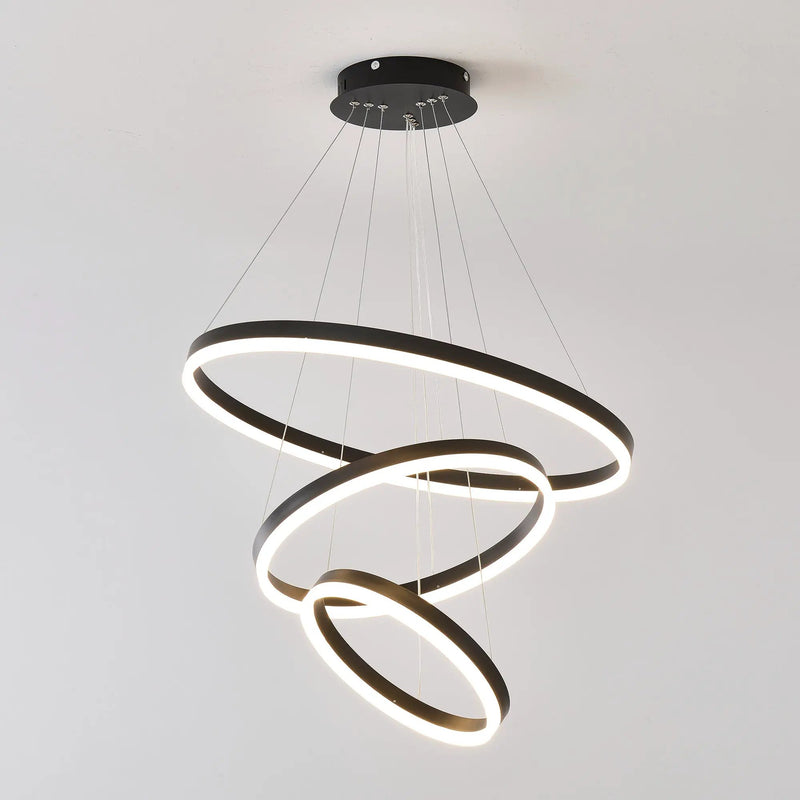 Modern 3 Rings Chandelier with Remote Control by HouseOfZazla