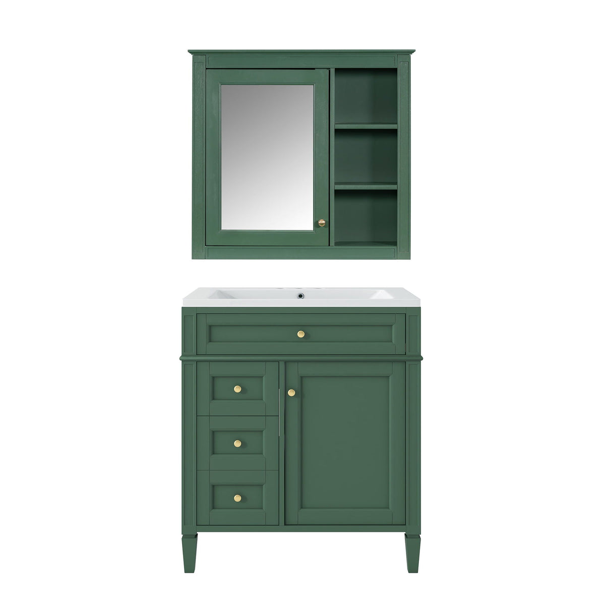 Bathroom Vanity with Medicine Cabinet and Storage - Multiple Colors, photo 4 of 20