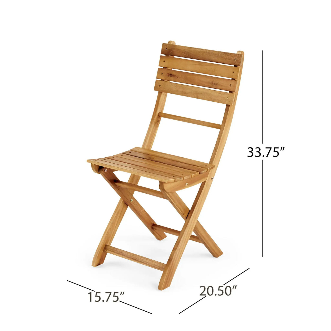 Outdoor Foldable Wood Dining Chair With Slat Design (Set of 2) by HouseOfZazla