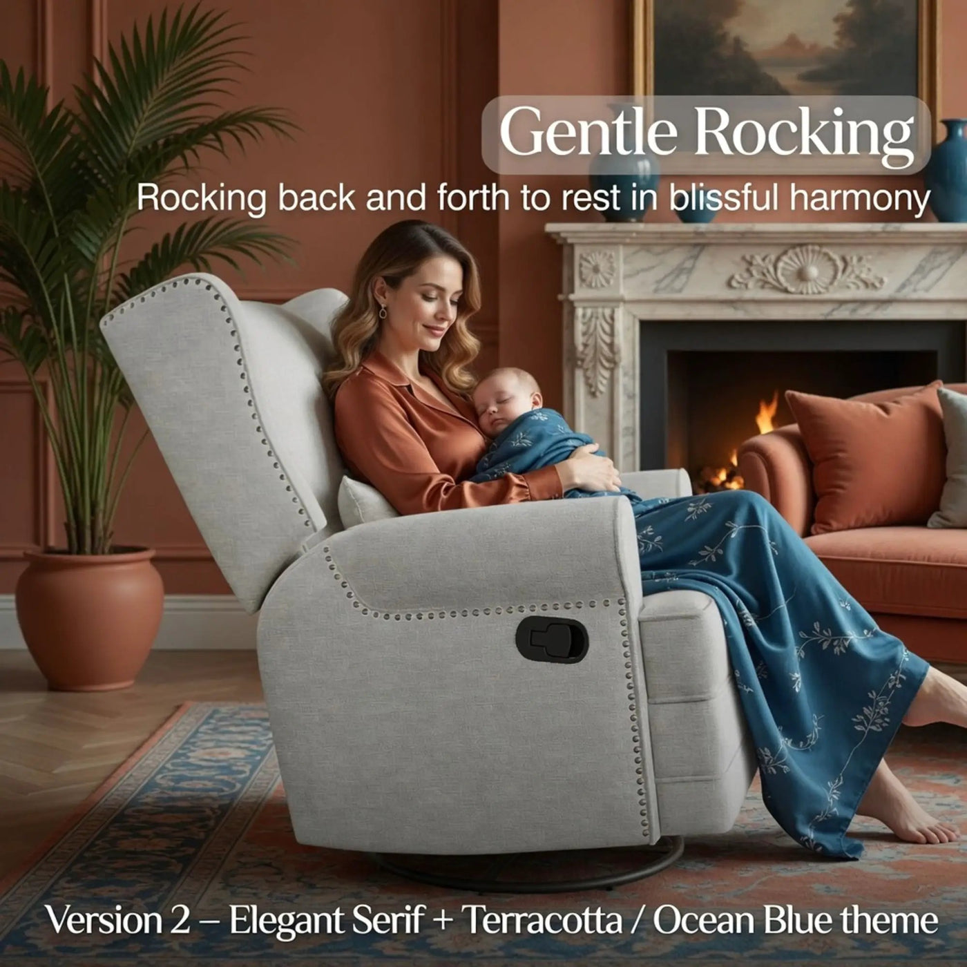 Extra Wide Swivel Recliner Glider Chair With Footrest by HouseOfZazla