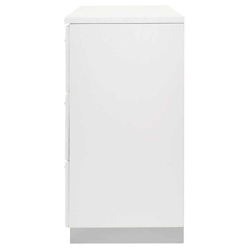 Dulcey - 6 Drawer Dresser With Accents, Bedroom Storage - Gloss White by HouseOfZazla