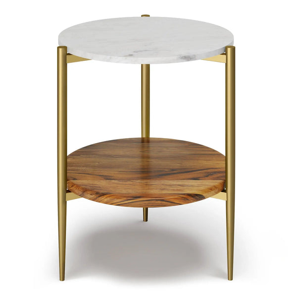 Wagner - Round Marble & Wood Table, photo 2 of 10
