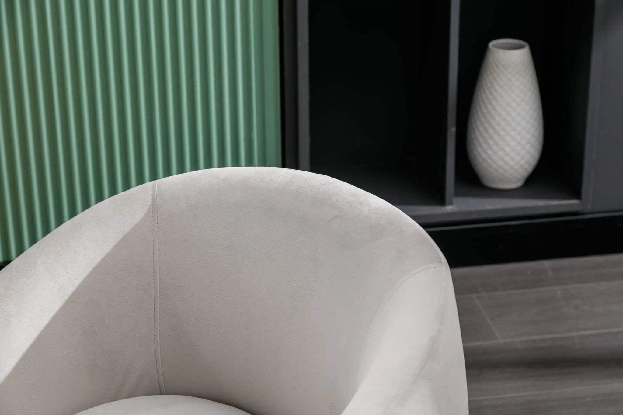 Swivel Accent Armchair Barrel Chair With Powder Coating Metal Ring by HouseOfZazla