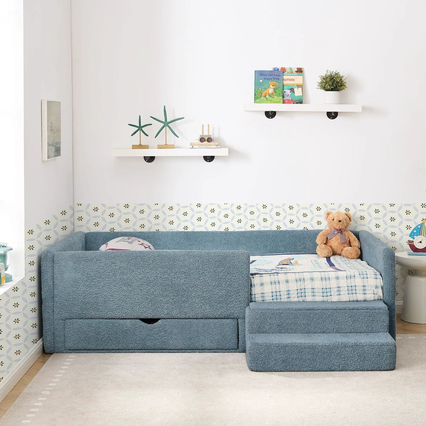 Safe Kids Bed With Guardrails And Storage by Unique Piece Furniture