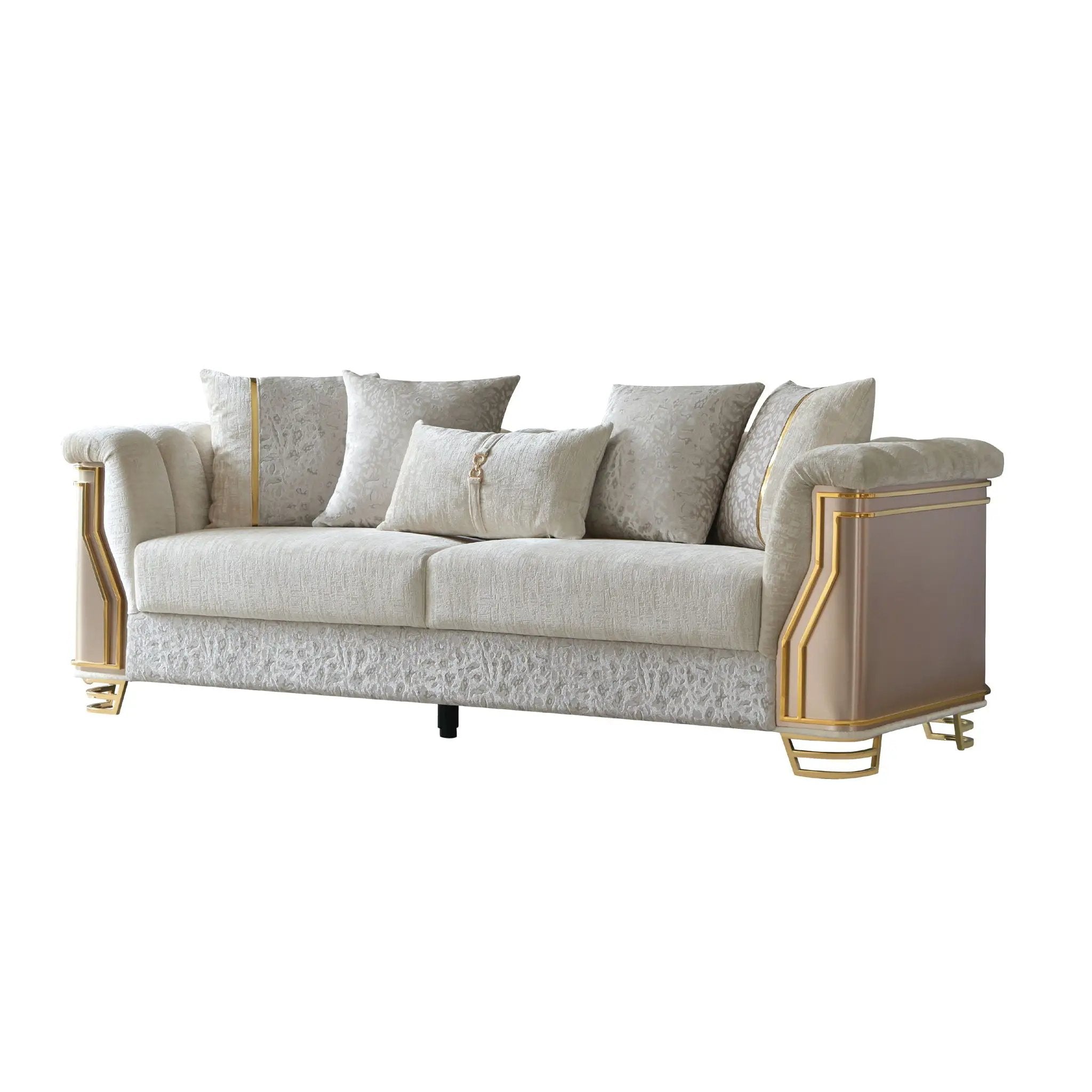 Chateau - Sofa - Cream / Brown by HouseOfZazla
