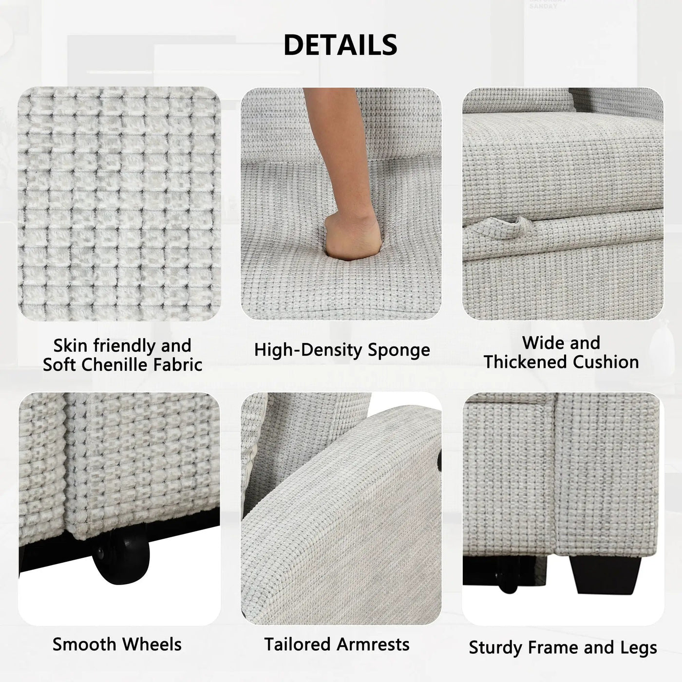 Pull Out Loveseat Sofa With Adjsutable Backrest, 2 Pillows, Cup Holders, USB Ports For Living Room by Unique Piece Furniture