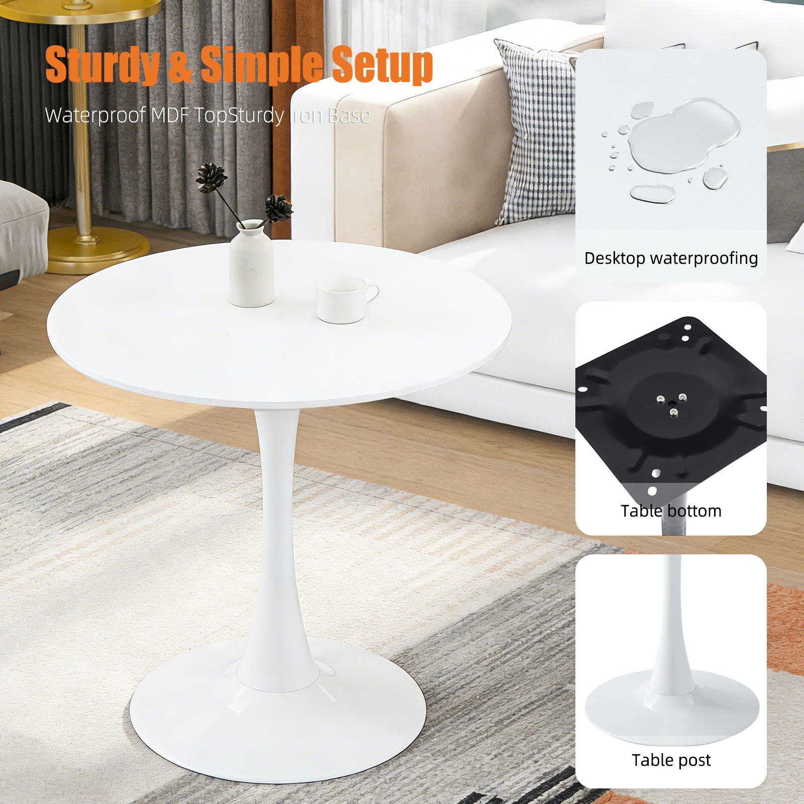 Round Dining Table With Tulip Style Base by HouseOfZazla