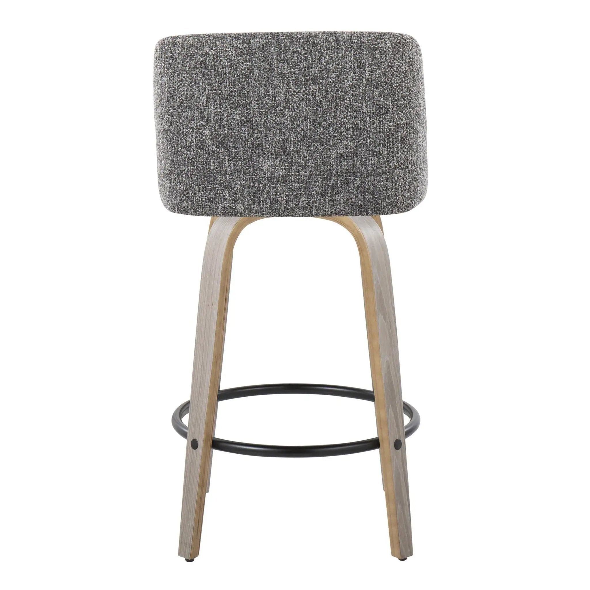 Toriano - Contemporary Fixed Height Counter Stool With Swivel & Round Footrest (Set of 2) by Unique Piece Furniture