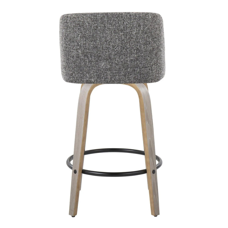 Toriano - Contemporary Fixed Height Counter Stool With Swivel & Round Footrest (Set of 2) by Unique Piece Furniture