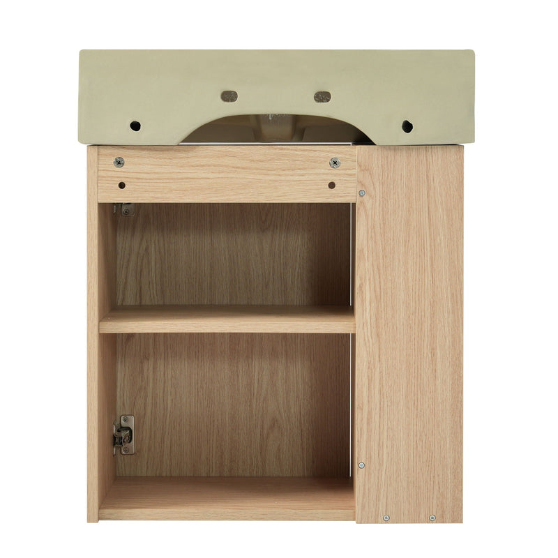 Modern Floating Bathroom Vanity With Ceramic Basin Perfect For Small Bathrooms by HouseOfZazla