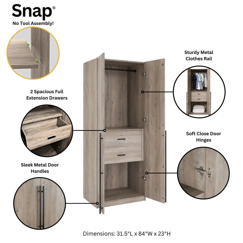 Lee - Free Standing Wardrobe Closet by HouseOfZazla