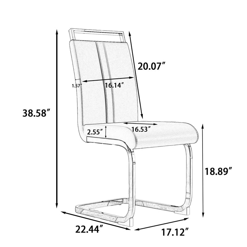 Side Dining Room Chair, Padded Seat High Back by Unique Piece Furniture