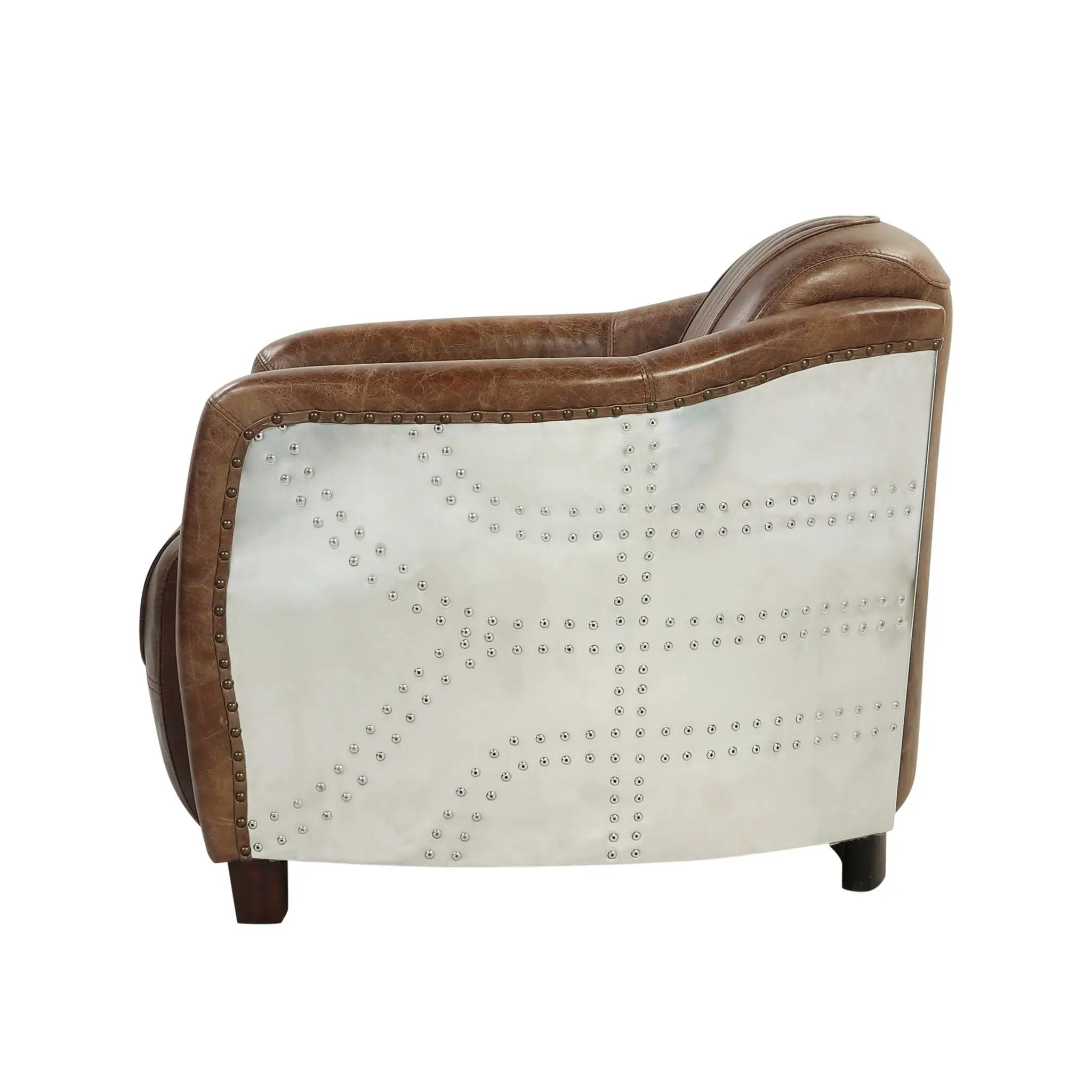 Brancaster - Grain Leather Chair - Brown by HouseOfZazla