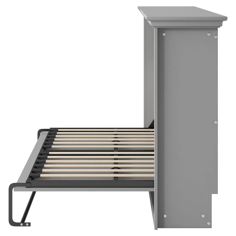 Twin Size Murphy Bed With Cabinet Storage - Gray by Unique Piece Furniture
