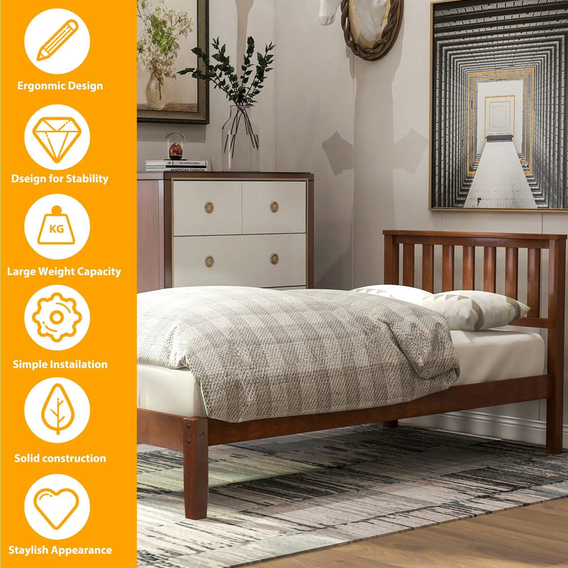 Platform Bed With Headboard, Footboard, Slat Support by HouseOfZazla