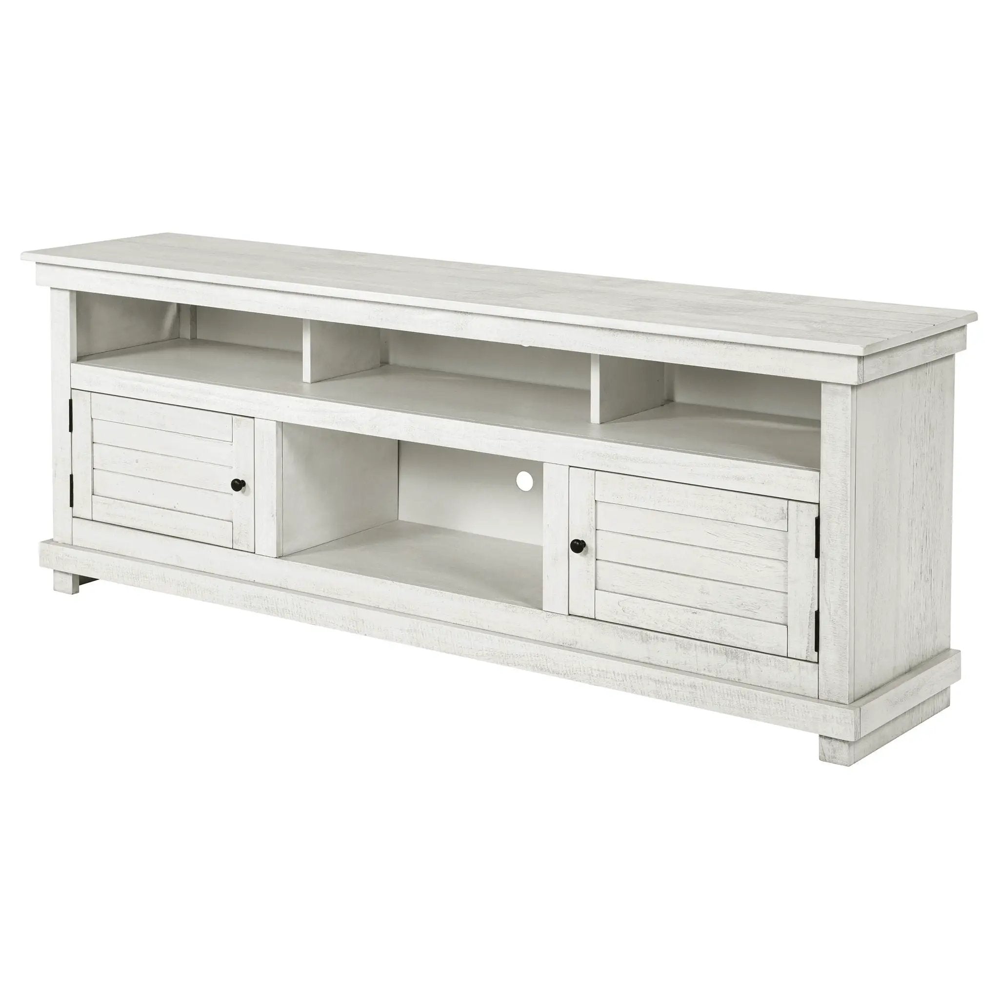 Payne 70-inch TV Stand Media Console Distressed White by Unique Piece Furniture