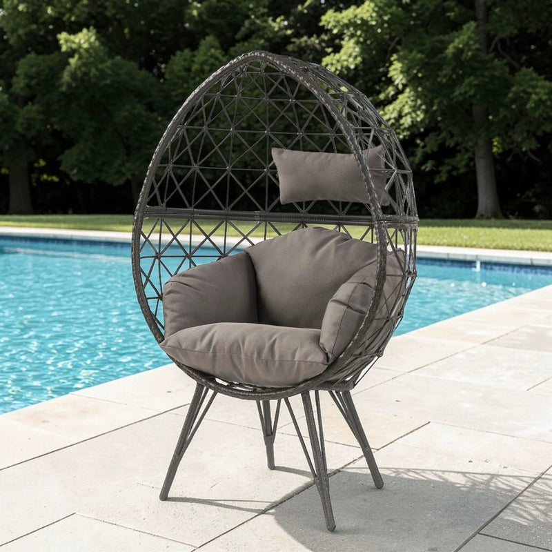 Aeven - Patio Lounge Chair - Light Gray by HouseOfZazla