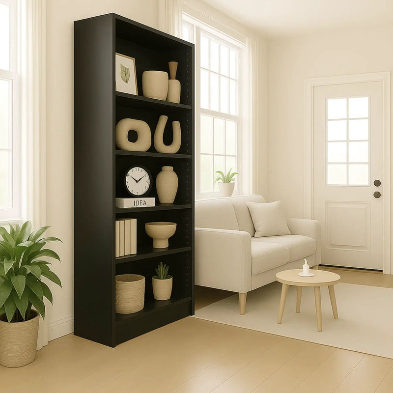 5 Tier Bookshelf Storage Cabinet With Anti-Tip Kit by HouseOfZazla