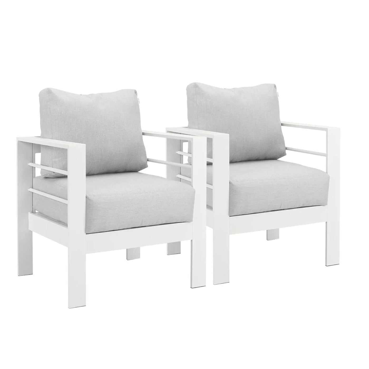 Modern All-Weather Patio Armchairs & Thick Cushions (Set of 2) by HouseOfZazla