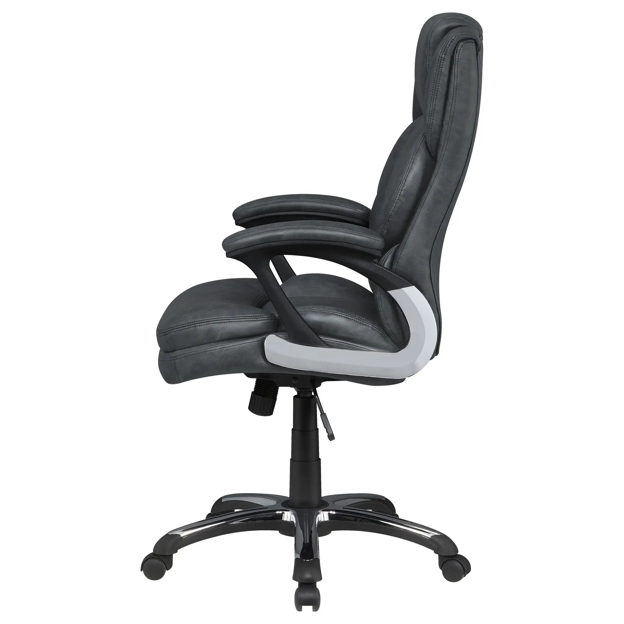 Stanton - Upholstered Adjustable Chair With Padded Arms And Adjustable Height - Gray