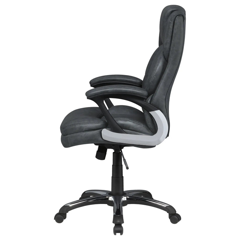 Stanton - Upholstered Adjustable Chair With Padded Arms And Adjustable Height - Gray