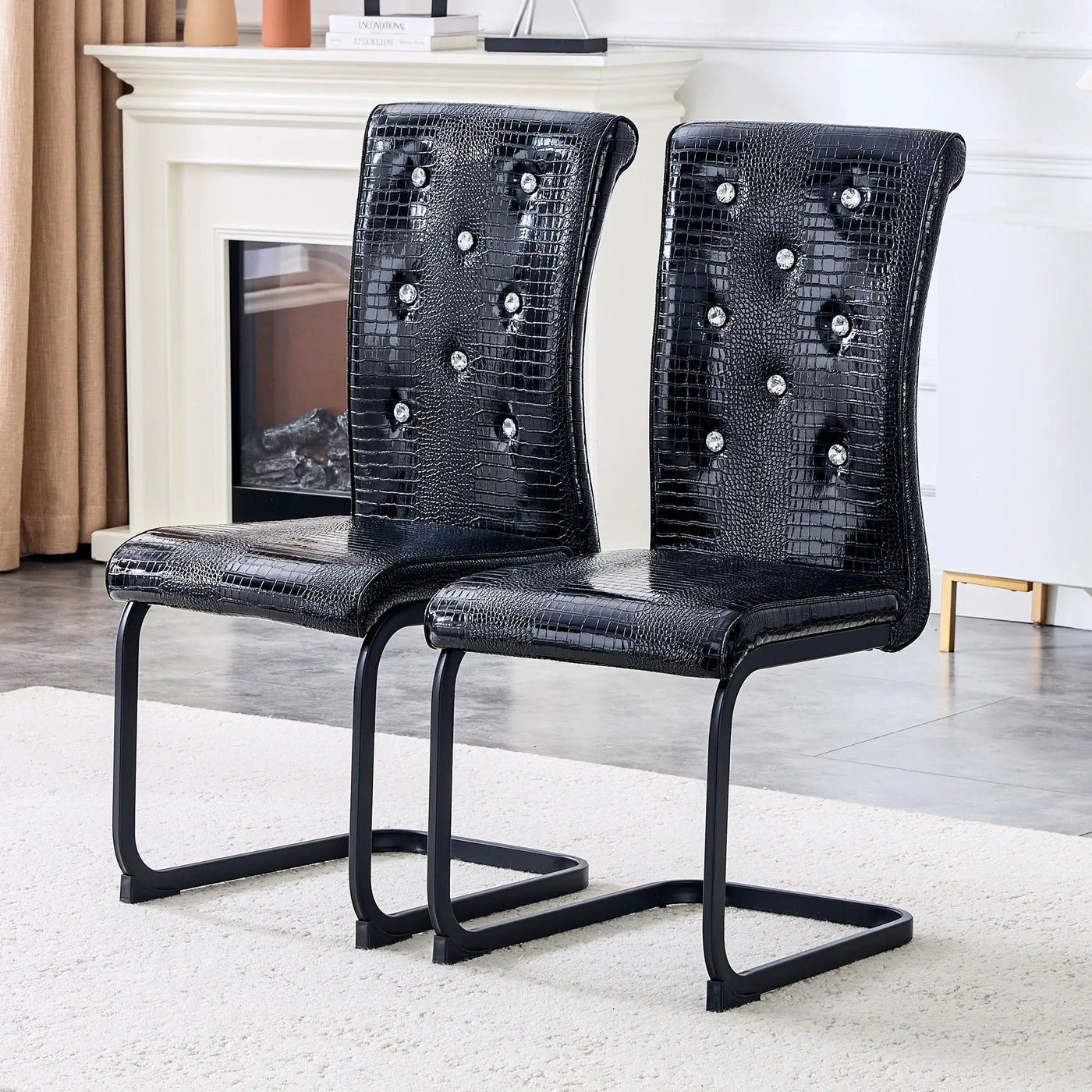 Alligator Skin Upholstered Dining Chairs by HouseOfZazla