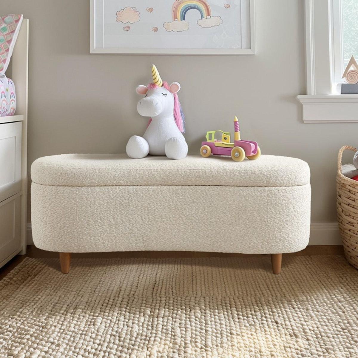 Flip Top Storage Bench with Soft Close Hinges - Light Brown, Beige, or Dark Green, photo 24 of 36