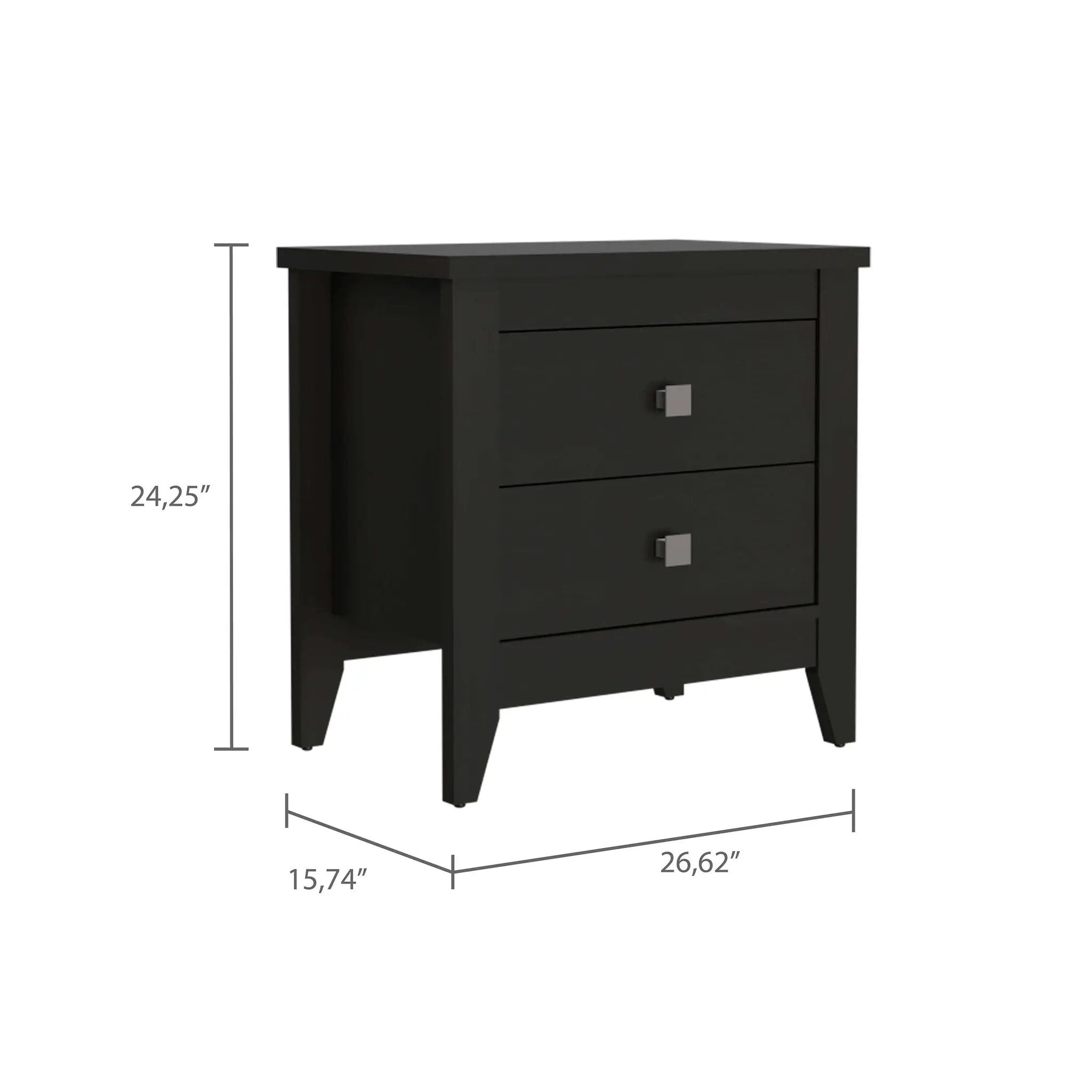 Breeze Four-Legged Modern Bedroom Nightstand with Two Drawers by HouseOfZazla