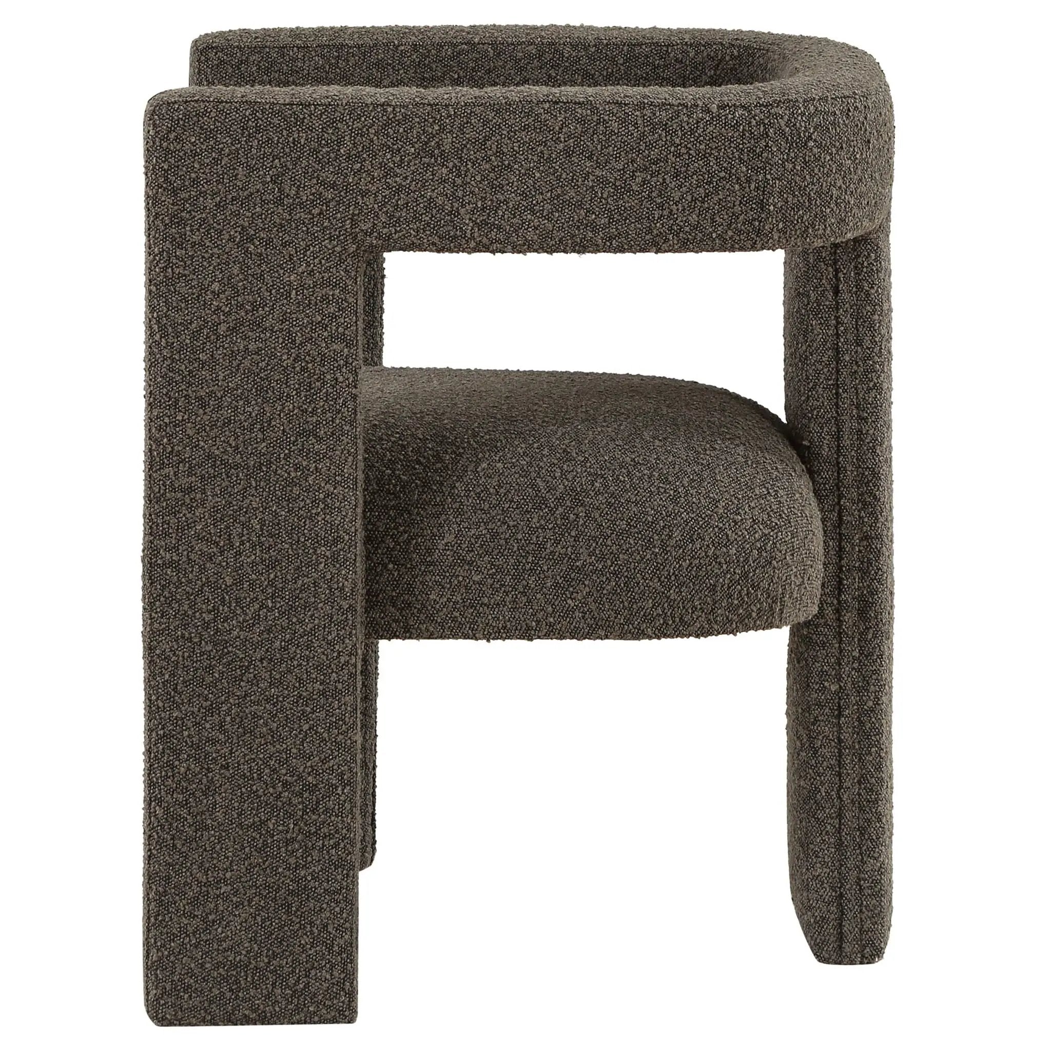 Petra Boucle Upholstered Accent Side Chair Chocolate Brown by Unique Piece Furniture
