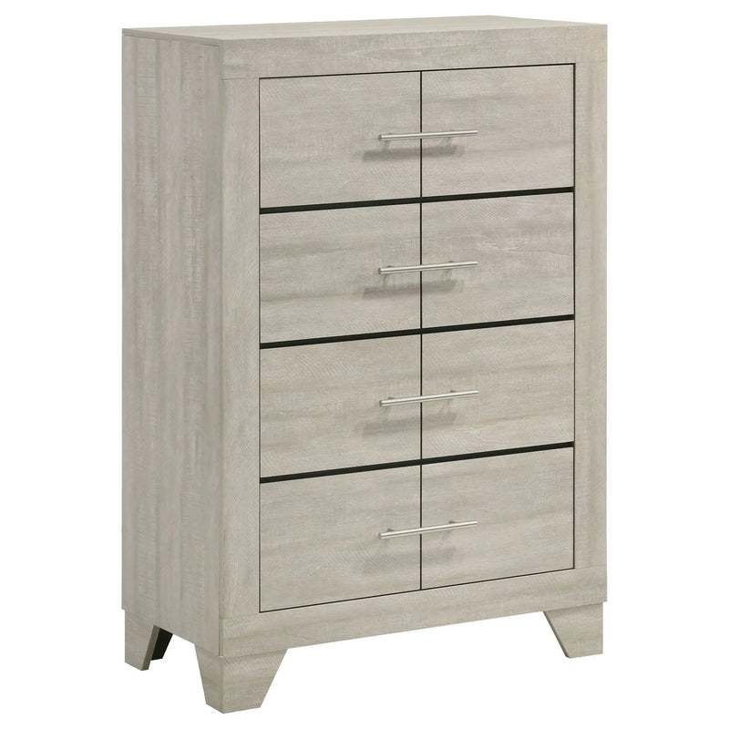 Trenton 4-drawer Bedroom Chest of Drawers Rustic Cream by Unique Piece Furniture