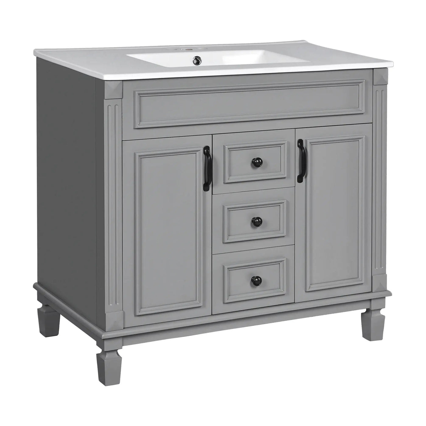 Bathroom Vanity With Top Sink and Soft-Closing Storage by HouseOfZazla