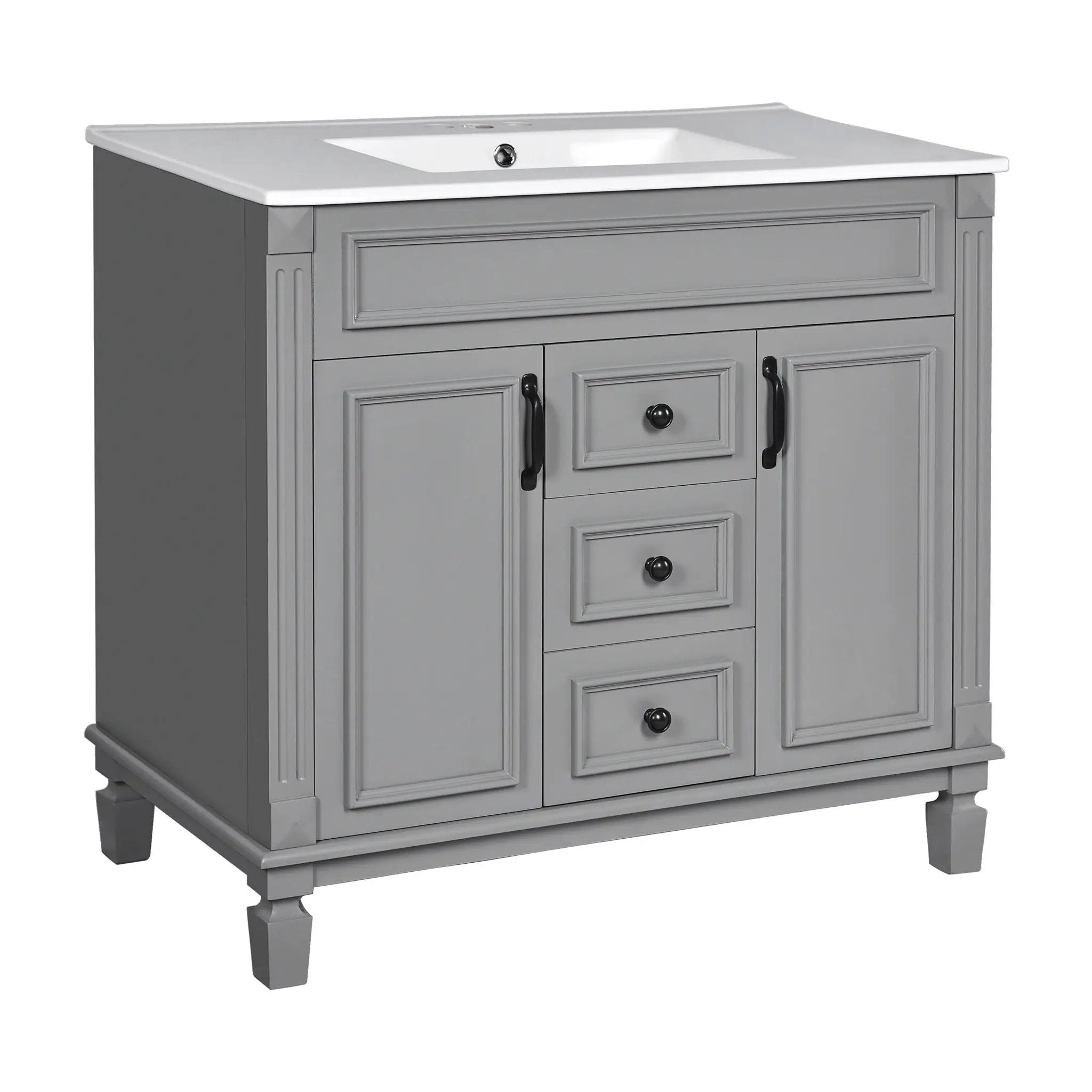 Bathroom Vanity With Top Sink, Basin On Cabinet With 2 Soft Closing Doors And 2 Drawers by Unique Piece Furniture