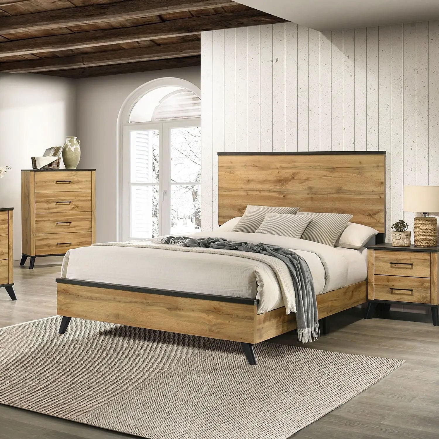 Fraser - Queen Panel Bed - Natural by HouseOfZazla