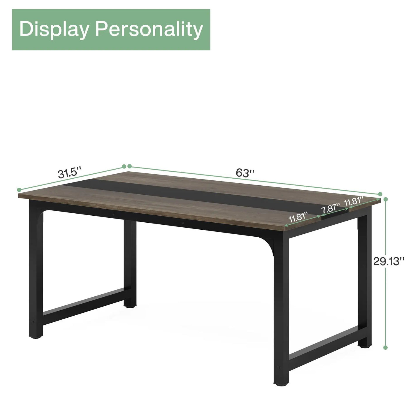 Large Computer Desk With Steel Frame for Home Office Workstation by HouseOfZazla