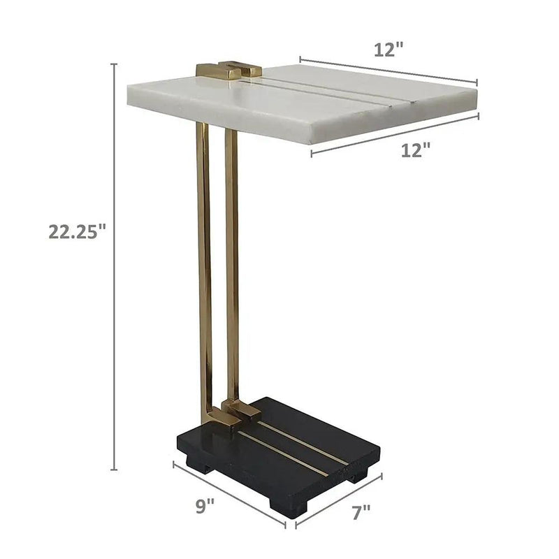 Crystal Side Table With Metal Frame, Artistic Accent Table For Living Room by HouseOfZazla