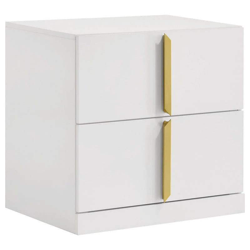 Ines 4-piece Queen Bedroom Set Grey and White High Gloss by Unique Piece Furniture