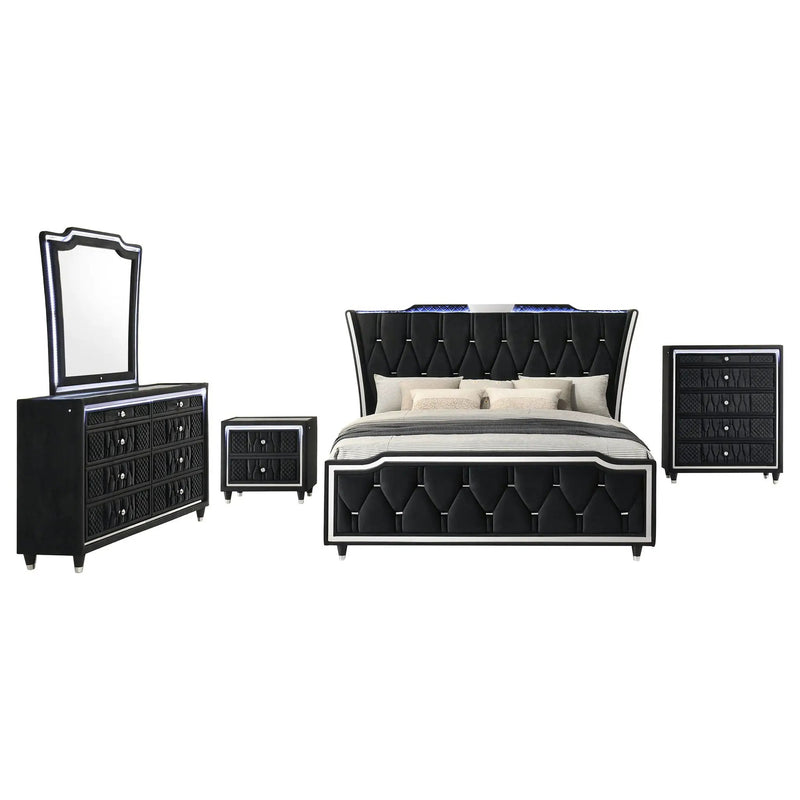 Lorient 5-piece California King Bedroom Set Black by Unique Piece Furniture
