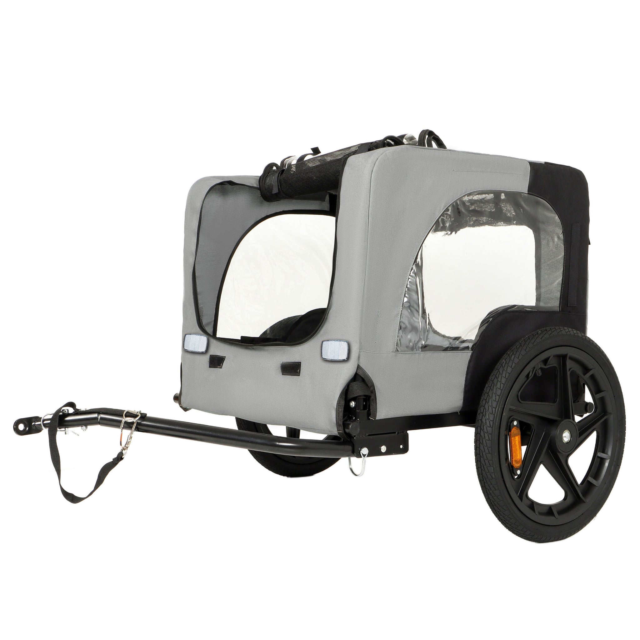 Outdoor Heavy Duty Collapsible Pet Bike Trailer with 16-Inch All-Terrain Wheels by HouseOfZazla