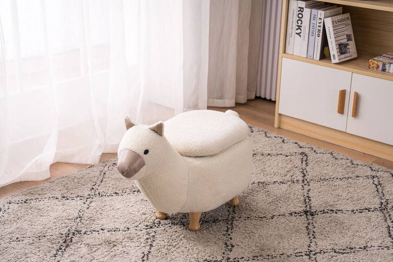 Leo the Llama Faux-Fur Storage Ottoman with Hidden Storage, photo 3 of 10