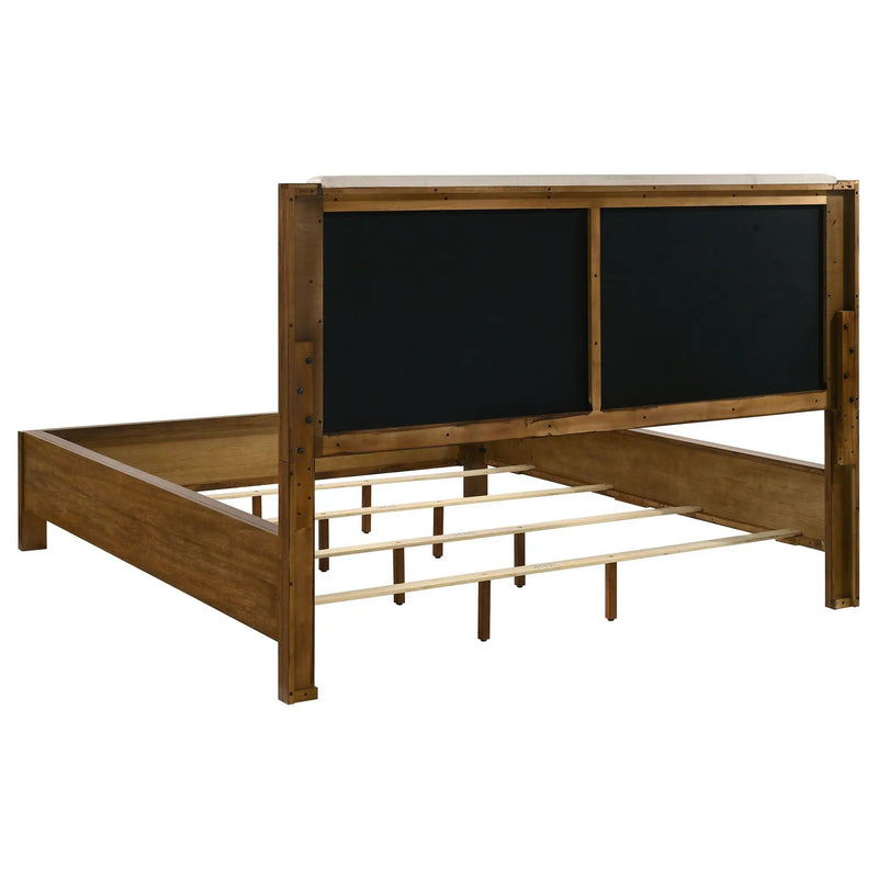 Adderley California King Wood Panel Bed Cream and Warm Brown by Unique Piece Furniture