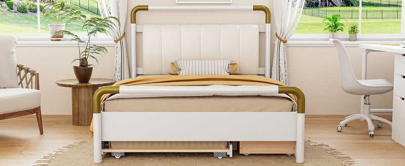 Storage Platform Bed, With 2 Big Drawers, Trundle by HouseOfZazla