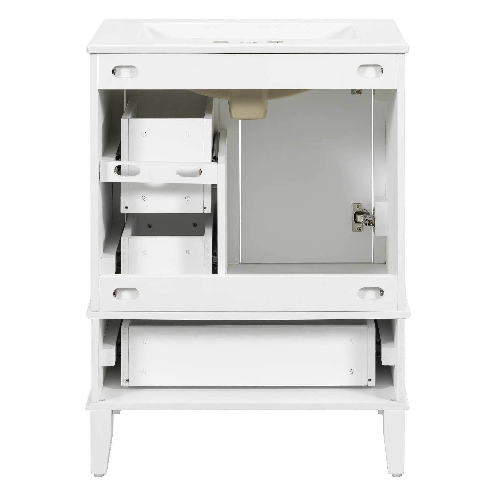 Bathroom Vanity, Modern Bathroom Cabinet With Sink Combo Set, Bathroom Storage Cabinet With A Soft Closing Door And 3 Drawers, Solid Wood Frame by HouseOfZazla
