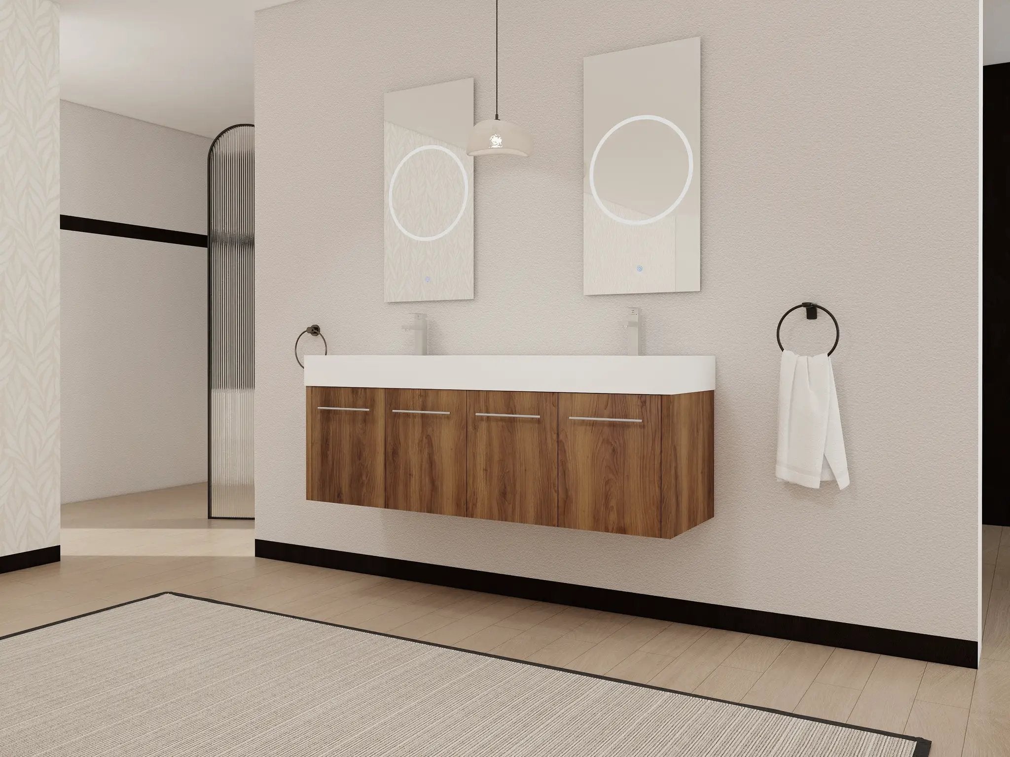 60 Inch Wall-Mounted Bathroom Vanity with Sink by HouseOfZazla