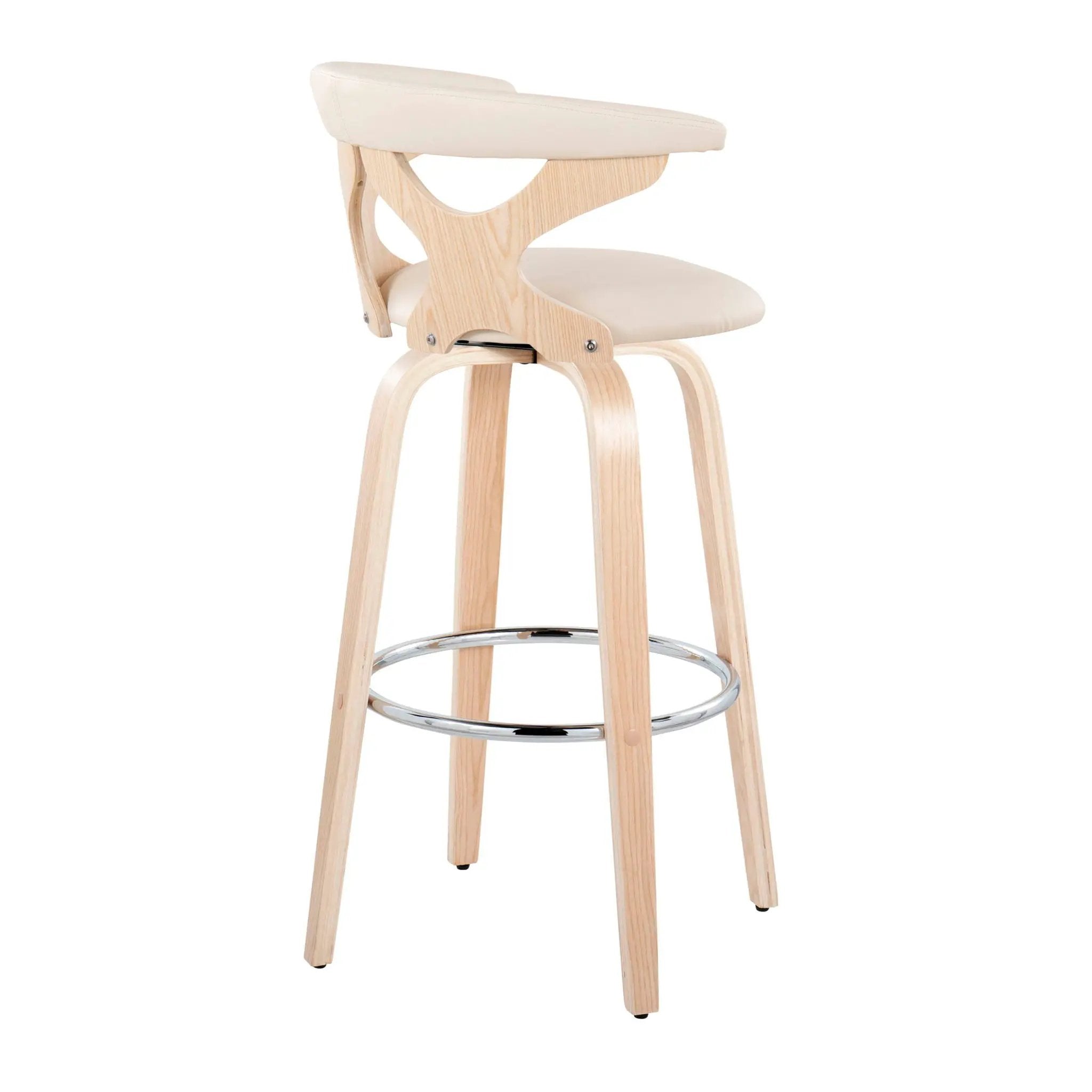 Gardenia - Contemporary Fixed Height Barstool With Swivel With Round Footrest (Set of 2) by Unique Piece Furniture