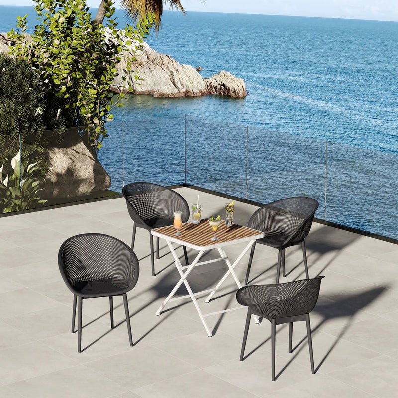 2 Piece Durable Single Chair With Hollow Out Design by HouseOfZazla