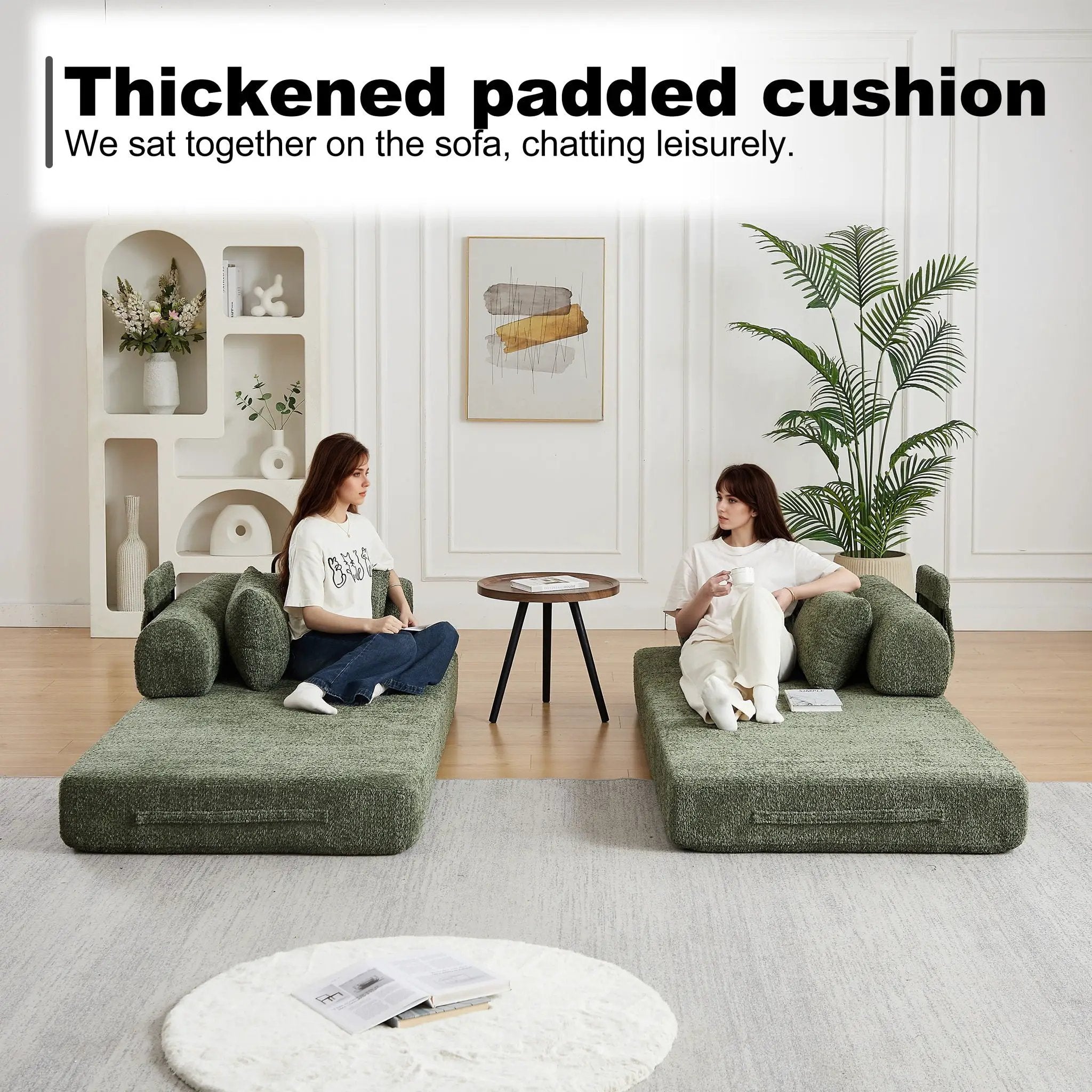 Convertible Sleeper Sofa Bed With Cylindrical Pillow by HouseOfZazla